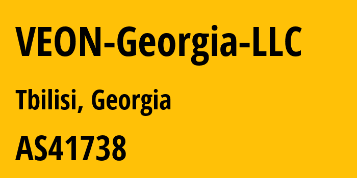 Информация о провайдере VEON-Georgia-LLC AS41738 Cellfie Mobile LLC: все IP-адреса, network, все айпи-подсети