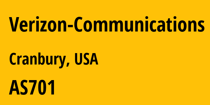 Информация о провайдере Verizon-Communications AS701 Verizon Business: все IP-адреса, network, все айпи-подсети