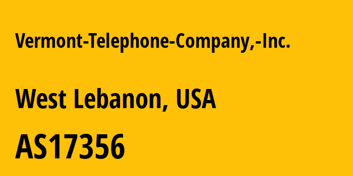 Информация о провайдере Vermont-Telephone-Company,-Inc. AS17356 Vermont Telephone Company, Inc.: все IP-адреса, network, все айпи-подсети