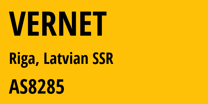 Информация о провайдере VERNET AS8285 Versija SIA: все IP-адреса, network, все айпи-подсети