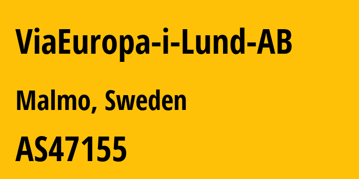 Информация о провайдере ViaEuropa-i-Lund-AB AS47155 ViaEuropa Sverige AB: все IP-адреса, network, все айпи-подсети