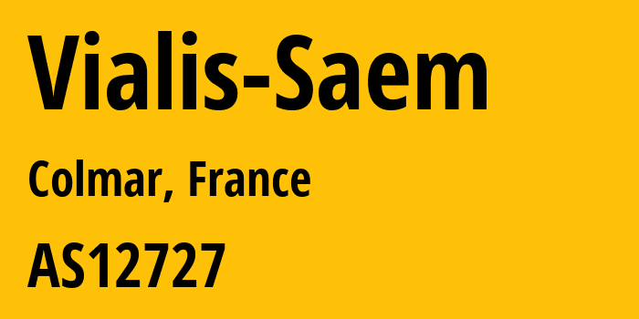 Информация о провайдере Vialis-Saem AS12727 Vialis SEM: все IP-адреса, network, все айпи-подсети