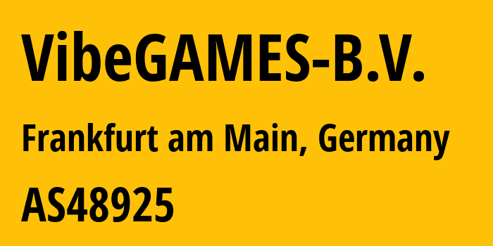 Информация о провайдере VibeGAMES-B.V. AS48925 VibeGAMES B.V.: все IP-адреса, network, все айпи-подсети