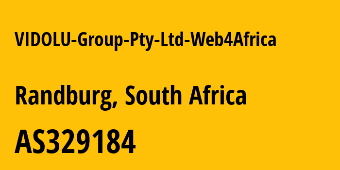 Информация о провайдере VIDOLU-Group-Pty-Ltd-Web4Africa AS327813 VIDOLU Group Pty Ltd-Web4Africa: все IP-адреса, network, все айпи-подсети