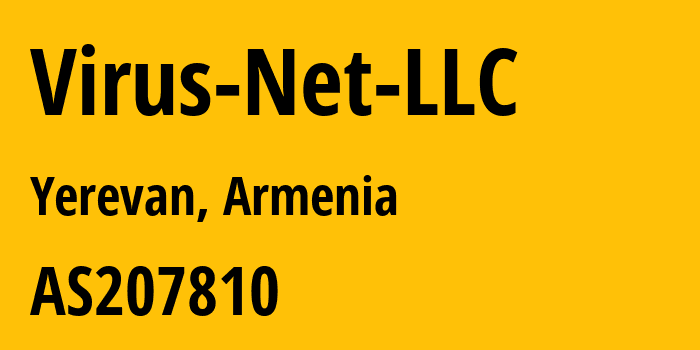 Информация о провайдере Virus-Net-LLC AS207810 Virus Net LLC: все IP-адреса, network, все айпи-подсети