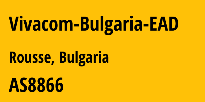 Информация о провайдере Vivacom-Bulgaria-EAD AS8866 Vivacom Bulgaria EAD: все IP-адреса, network, все айпи-подсети