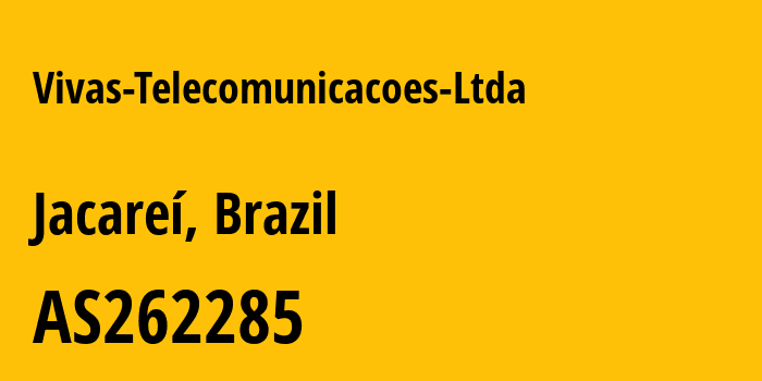 Информация о провайдере Vivas-Telecomunicacoes-Ltda AS262285 VIVAS TELECOMUNICACOES LTDA: все IP-адреса, network, все айпи-подсети