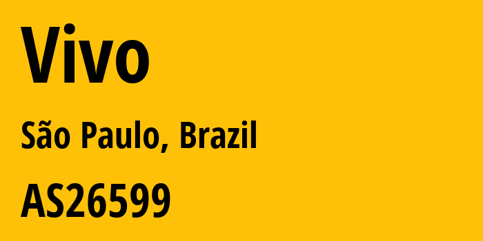 Информация о провайдере Vivo AS26599 TELEFÔNICA BRASIL S.A: все IP-адреса, network, все айпи-подсети