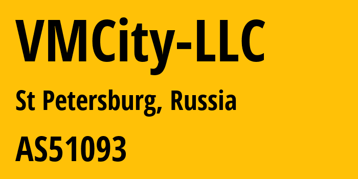 Информация о провайдере VMCity-LLC AS51093 VMCity LLC: все IP-адреса, network, все айпи-подсети