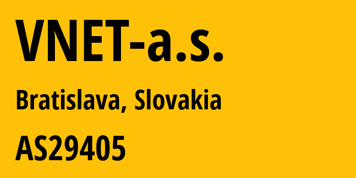 Информация о провайдере VNET-a.s. AS29405 VNET a.s.: все IP-адреса, network, все айпи-подсети