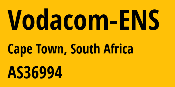 Информация о провайдере Vodacom-ENS AS36994 Vodacom: все IP-адреса, network, все айпи-подсети