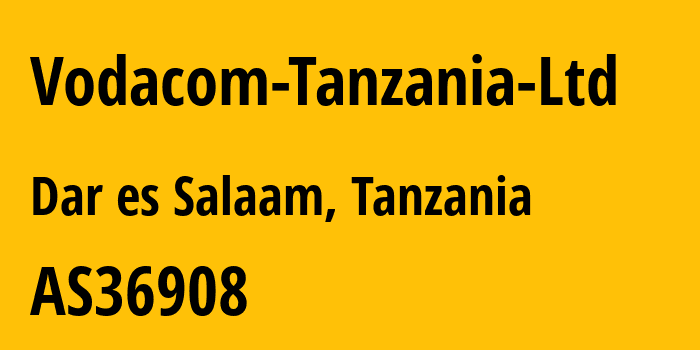 Информация о провайдере Vodacom-Tanzania-Ltd AS36908 Vodacom Tanzania Ltd: все IP-адреса, network, все айпи-подсети