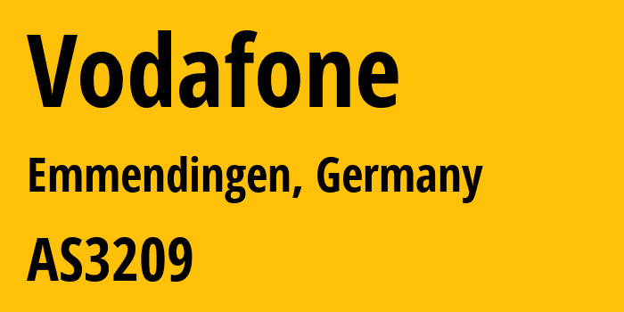 Информация о провайдере Vodafone AS3209 Vodafone GmbH: все IP-адреса, network, все айпи-подсети