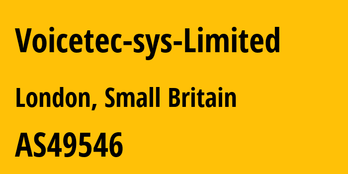 Информация о провайдере Voicetec-sys-Limited AS49546 Voicetec sys Limited: все IP-адреса, network, все айпи-подсети