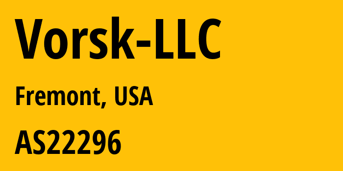 Информация о провайдере Vorsk-LLC AS22296 Vorsk LLC: все IP-адреса, network, все айпи-подсети