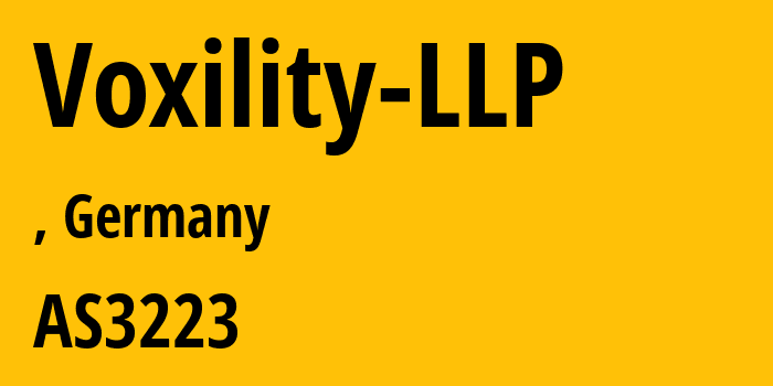 Информация о провайдере Voxility-LLP AS3223 Voxility LLP: все IP-адреса, network, все айпи-подсети