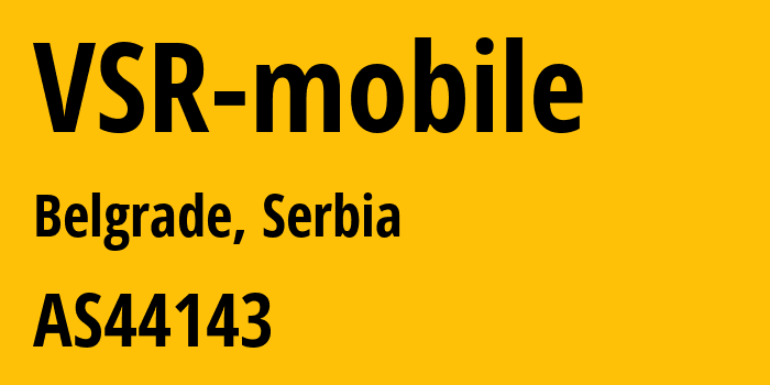 Информация о провайдере VSR-mobile AS44143 A1 Srbija d.o.o: все IP-адреса, network, все айпи-подсети