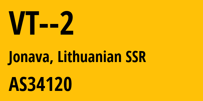 Информация о провайдере VT--2 AS34120 Verslo Tiltas UAB: все IP-адреса, network, все айпи-подсети