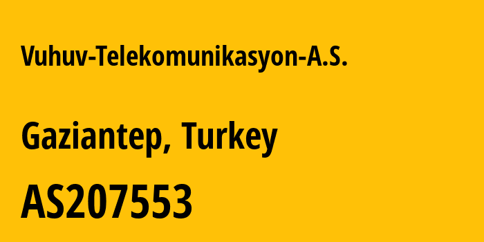 Информация о провайдере Vuhuv-Telekomunikasyon-A.S. AS207553 Vuhuv Telekomunikasyon A.S.: все IP-адреса, network, все айпи-подсети