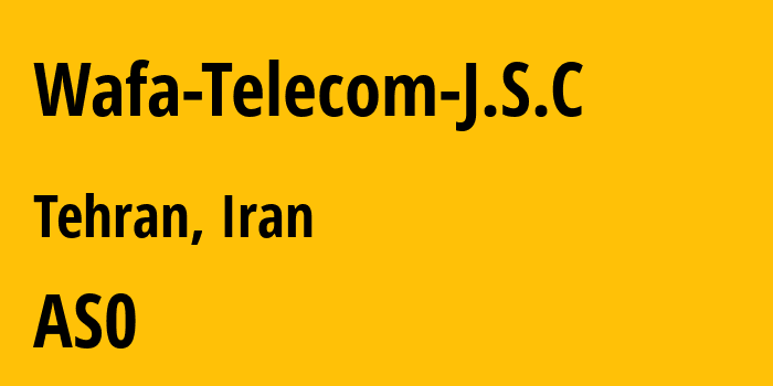 Информация о провайдере Wafa-Telecom-J.S.C : все IP-адреса, network, все айпи-подсети