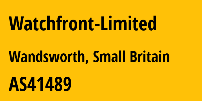 Информация о провайдере Watchfront-Limited AS41489 Watchfront Limited: все IP-адреса, network, все айпи-подсети