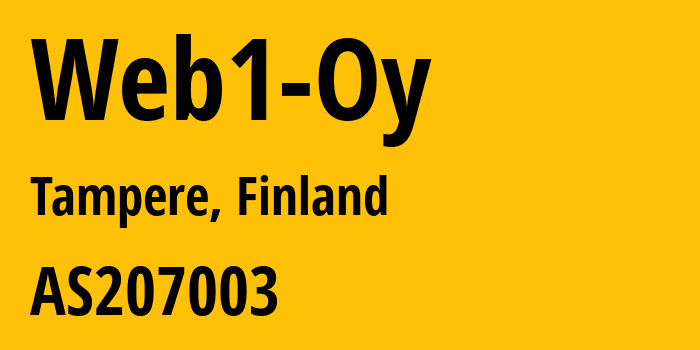 Информация о провайдере Web1-Oy AS207003 Web1 Oy: все IP-адреса, network, все айпи-подсети