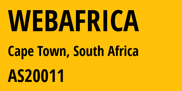 Информация о провайдере WEBAFRICA AS20011 Dimension Data: все IP-адреса, network, все айпи-подсети
