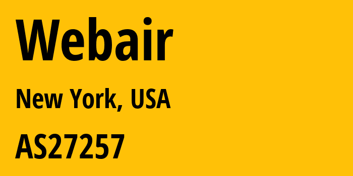 Информация о провайдере Webair AS27257 Webair Internet Development Company Inc.: все IP-адреса, network, все айпи-подсети