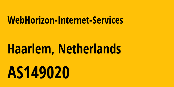 Информация о провайдере WebHorizon-Internet-Services AS149020 WebHorizon Internet Services: все IP-адреса, network, все айпи-подсети