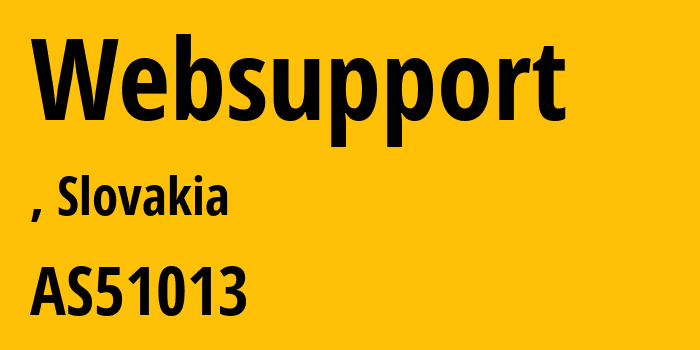 Информация о провайдере Websupport AS51013 WebSupport s.r.o.: все IP-адреса, network, все айпи-подсети