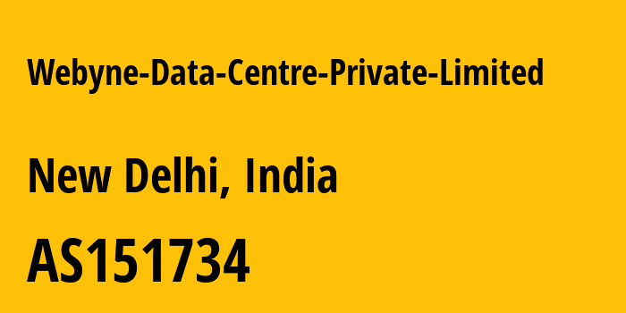 Информация о провайдере Webyne-Data-Centre-Private-Limited AS151734 WEBYNE DATA CENTRE PRIVATE LIMITED: все IP-адреса, network, все айпи-подсети