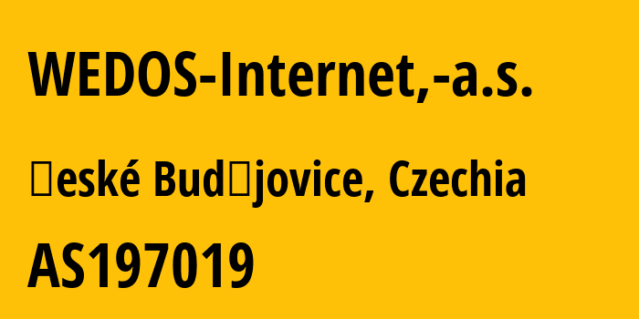 Информация о провайдере WEDOS-Internet,-a.s. AS197019 WEDOS Internet, a.s.: все IP-адреса, network, все айпи-подсети