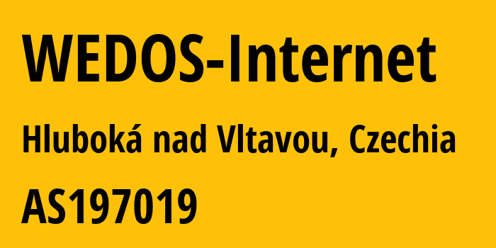 Информация о провайдере WEDOS-Internet AS197019 WEDOS Internet, a.s.: все IP-адреса, network, все айпи-подсети