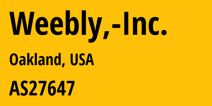 Информация о провайдере Weebly,-Inc. AS27647 Weebly, Inc.: все IP-адреса, network, все айпи-подсети