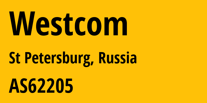 Информация о провайдере Westcom AS62205 Unitel, LLC: все IP-адреса, network, все айпи-подсети