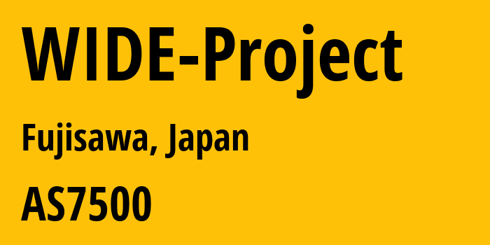 Информация о провайдере WIDE-Project AS7500 WIDE Project: все IP-адреса, network, все айпи-подсети