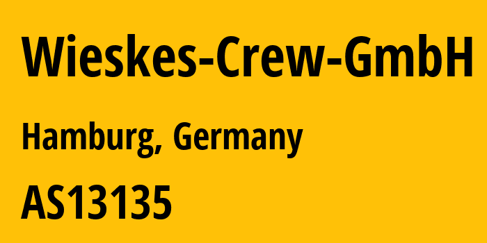 Информация о провайдере Wieskes-Crew-GmbH AS13135 Wieskes Crew GmbH: все IP-адреса, network, все айпи-подсети