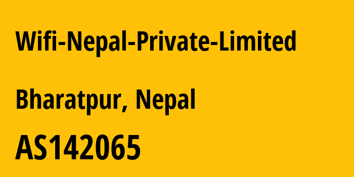 Информация о провайдере Wifi-Nepal-Private-Limited AS142065 Wifi Nepal Private Limited: все IP-адреса, network, все айпи-подсети