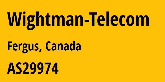 Информация о провайдере Wightman-Telecom AS29974 Wightman Telecom: все IP-адреса, network, все айпи-подсети