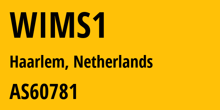 Информация о провайдере WIMS1 AS60781 LeaseWeb Netherlands B.V.: все IP-адреса, network, все айпи-подсети