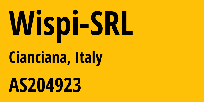 Информация о провайдере Wispi-SRL AS204923 WISPI SRL: все IP-адреса, network, все айпи-подсети