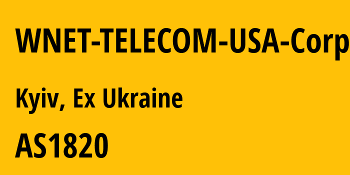 Информация о провайдере WNET-TELECOM-USA-Corp. AS1820 WNET TELECOM USA Corp.: все IP-адреса, network, все айпи-подсети