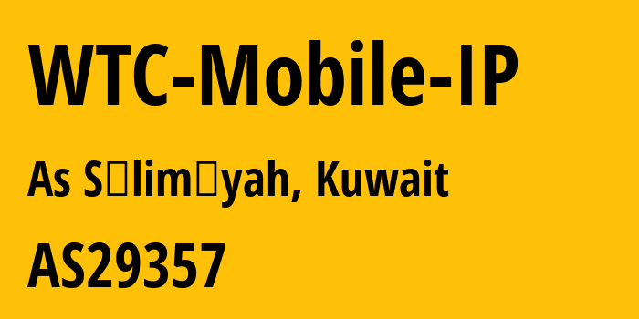 Информация о провайдере WTC-Mobile-IP AS29357 NATIONAL MOBILE TELECOMMUNICATIONS COMPANY K.S.C.P.: все IP-адреса, network, все айпи-подсети