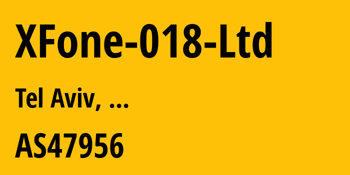 Информация о провайдере XFone-018-Ltd AS47956 XFone 018 Ltd: все IP-адреса, network, все айпи-подсети