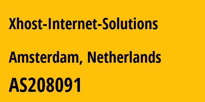 Информация о провайдере Xhost-Internet-Solutions AS208091 XHOST INTERNET SOLUTIONS LP: все IP-адреса, network, все айпи-подсети