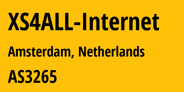 Информация о провайдере XS4ALL-Internet AS3265 KPN B.V.: все IP-адреса, network, все айпи-подсети