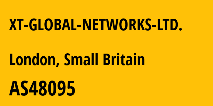 Информация о провайдере XT-GLOBAL-NETWORKS-LTD. AS48095 XT GLOBAL NETWORKS LTD.: все IP-адреса, network, все айпи-подсети