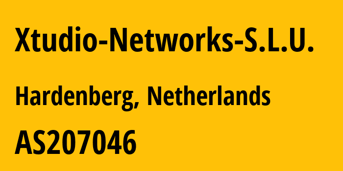 Информация о провайдере Xtudio-Networks-S.L.U. AS207046 Xtudio Networks S.L.U.: все IP-адреса, network, все айпи-подсети