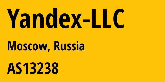 Информация о провайдере Yandex-LLC AS13238 YANDEX LLC: все IP-адреса, network, все айпи-подсети