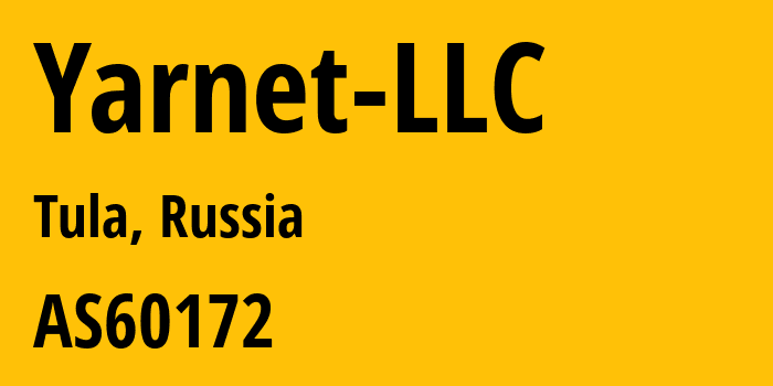 Информация о провайдере Yarnet-LLC AS60172 YARNET LLC: все IP-адреса, network, все айпи-подсети